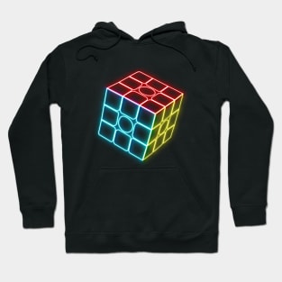 Neon Cube - Rubik's Cube Inspired Design for people who know How to Solve a Rubik's Cube Hoodie